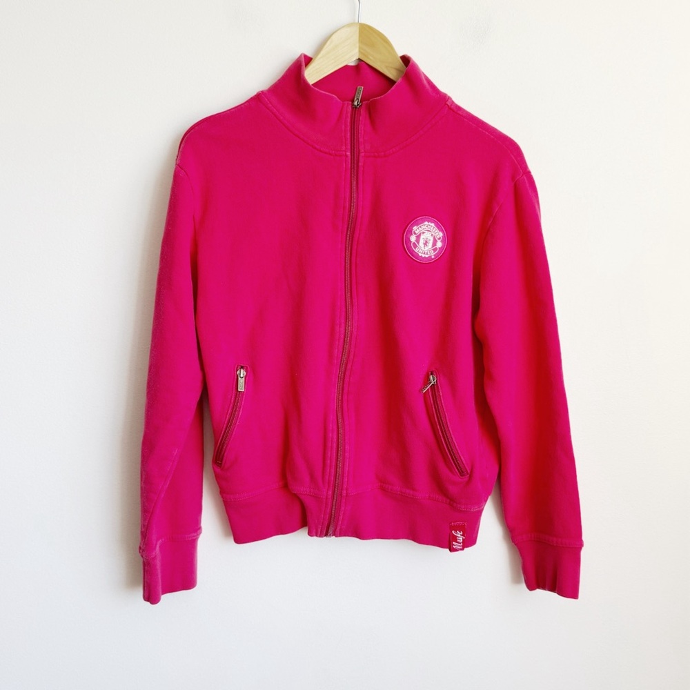 Hot Pink Manchester United Official Merch Zip up Sweater